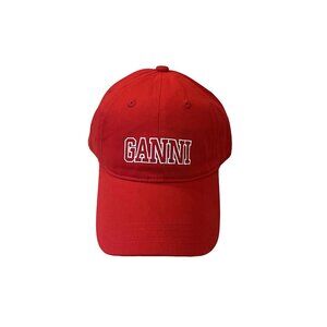 Ganni Red Baseball Cap